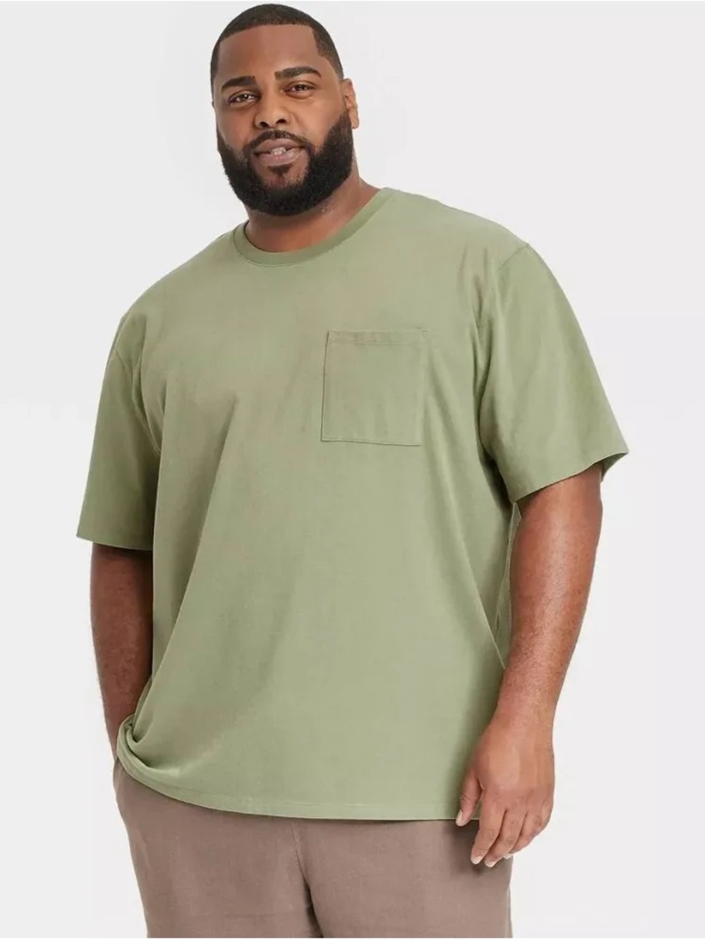 Goodfellow & Co Pocket Crewneck T-Shirt in Olive Green